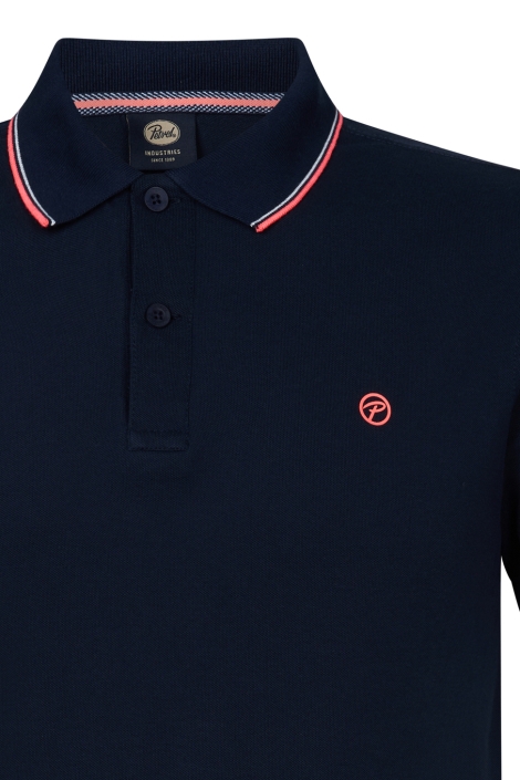Petrol Industries blauwe heren polo | Close up
