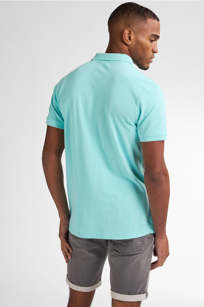 Petrol Industries blauwe heren polo | Model achteraanzicht