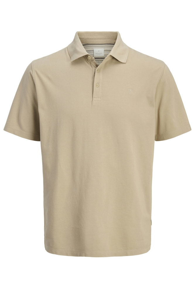 Jack & Jones taupe heren polo | Vooraanzicht