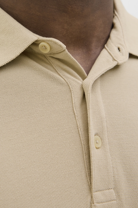 Jack & Jones taupe heren polo | Unique Selling Point
