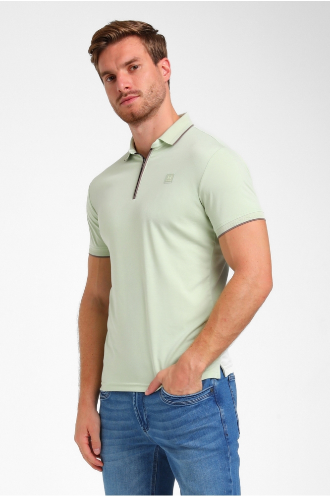 Gabbiano groene heren polo | Model zijaanzicht