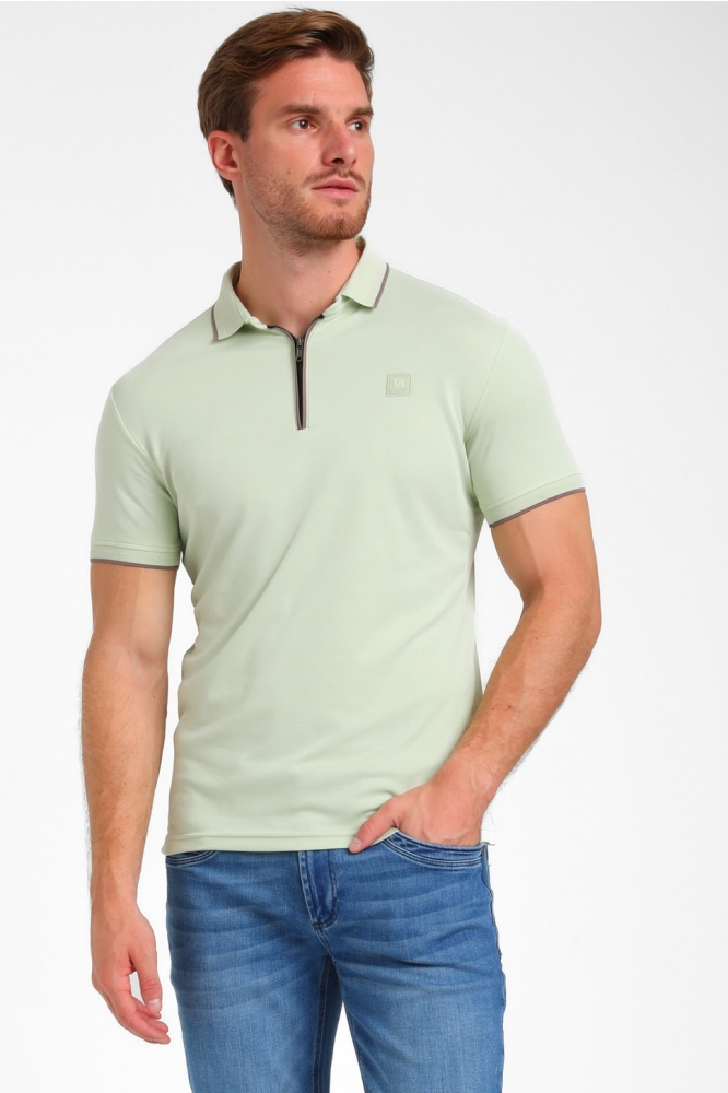 Gabbiano groene heren polo | Model vooraanzicht