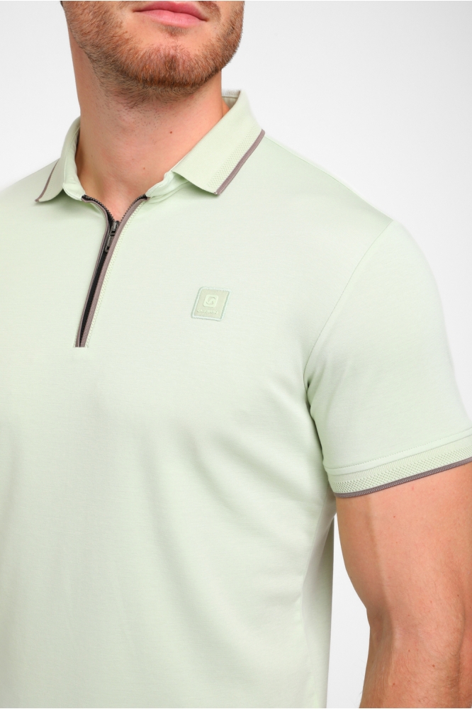 Gabbiano groene heren polo | Close up