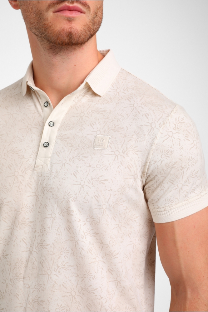 Gabbiano beige heren polo | Close up