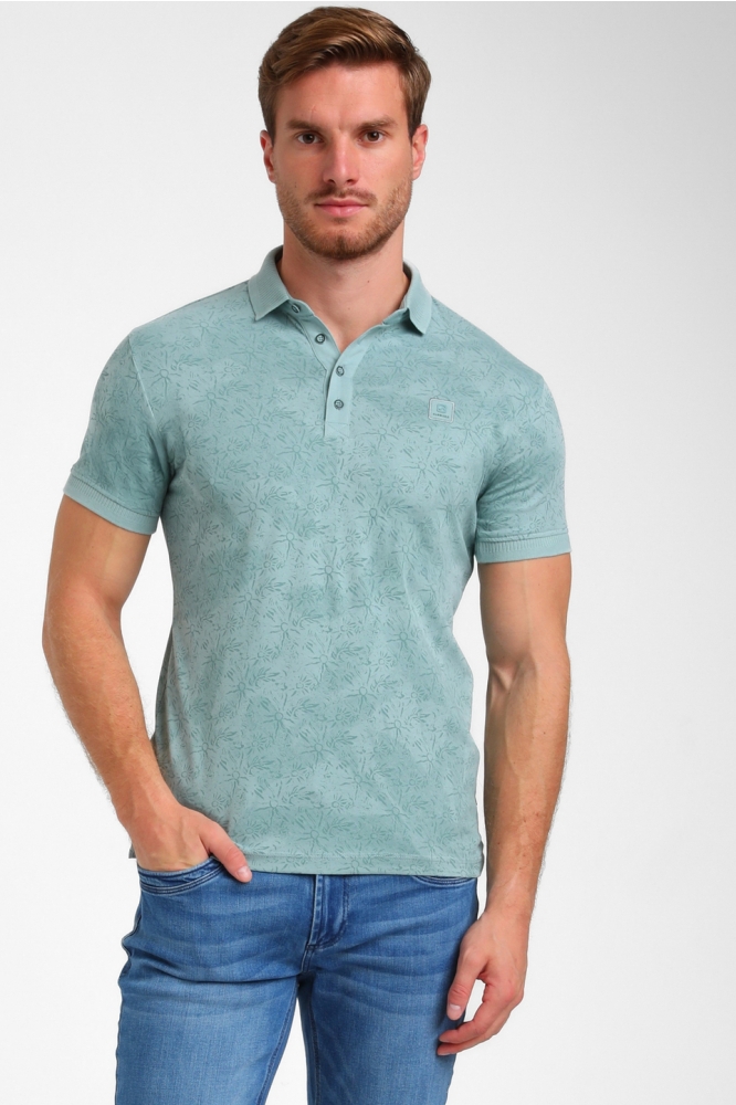 Gabbiano blauwe heren polo | Model vooraanzicht