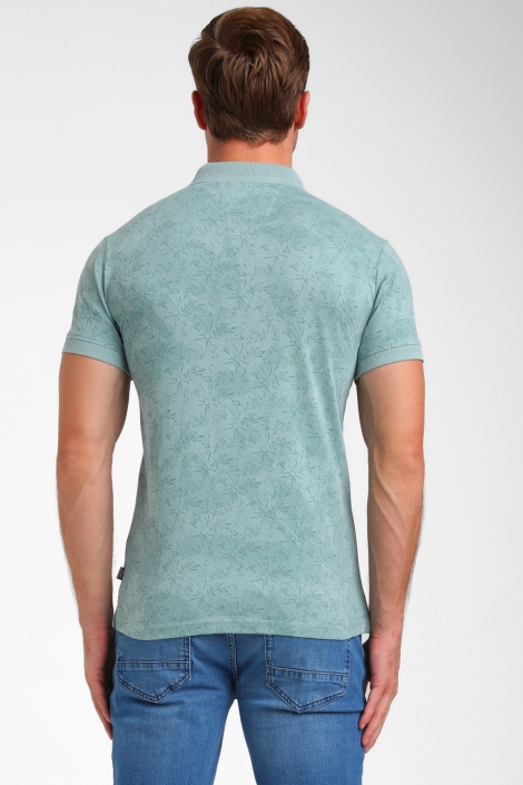 Gabbiano blauwe heren polo | Model achteraanzicht