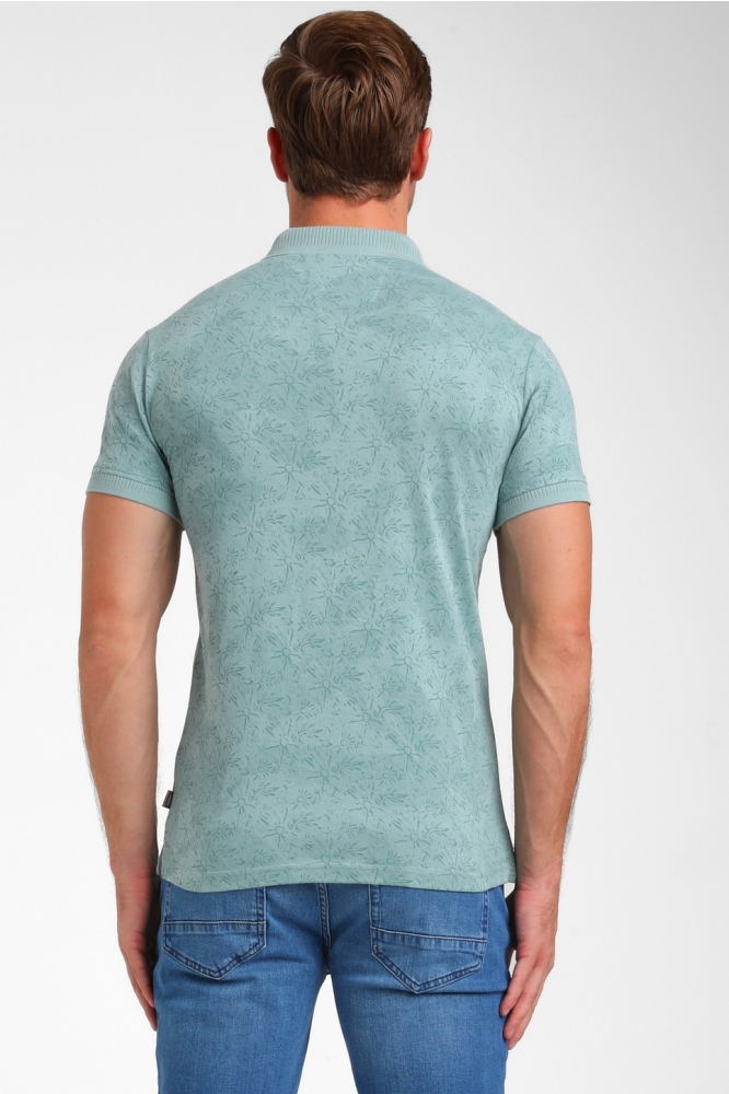 Gabbiano blauwe heren polo | Model achteraanzicht