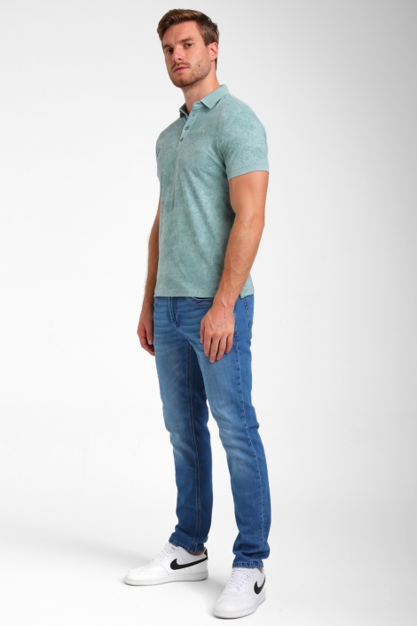 Gabbiano blauwe heren polo | Model