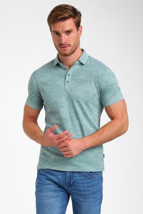 Gabbiano blauwe heren polo | Model vooraanzicht