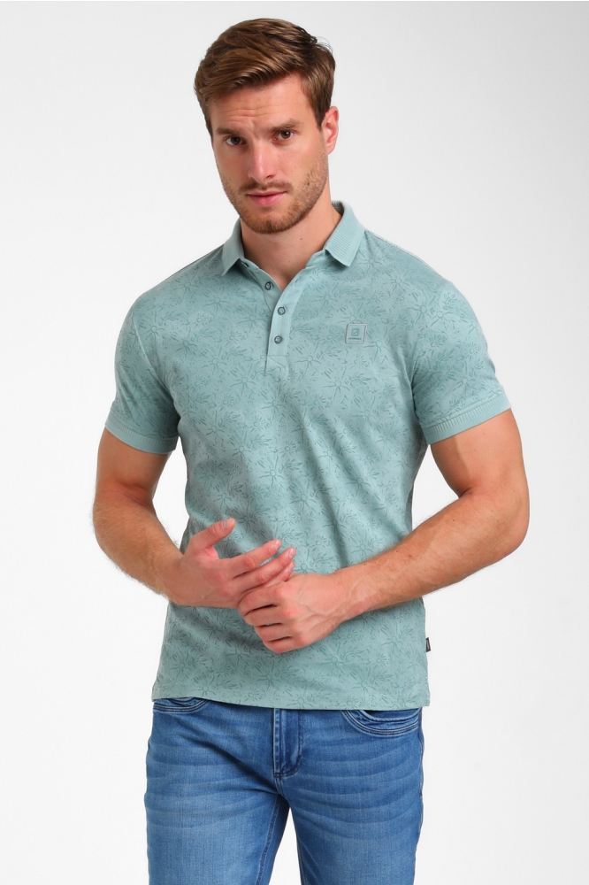 Gabbiano blauwe heren polo | Model vooraanzicht