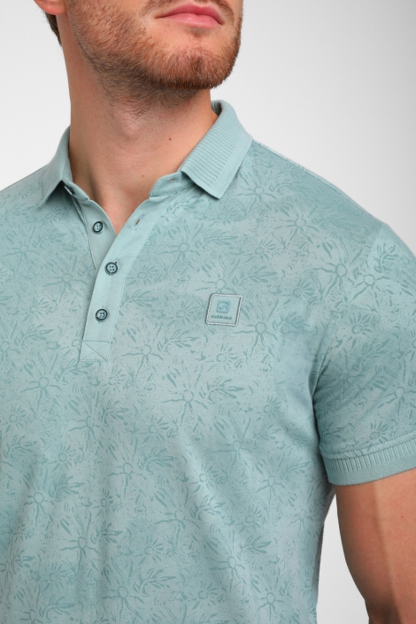 Gabbiano blauwe heren polo | Close up