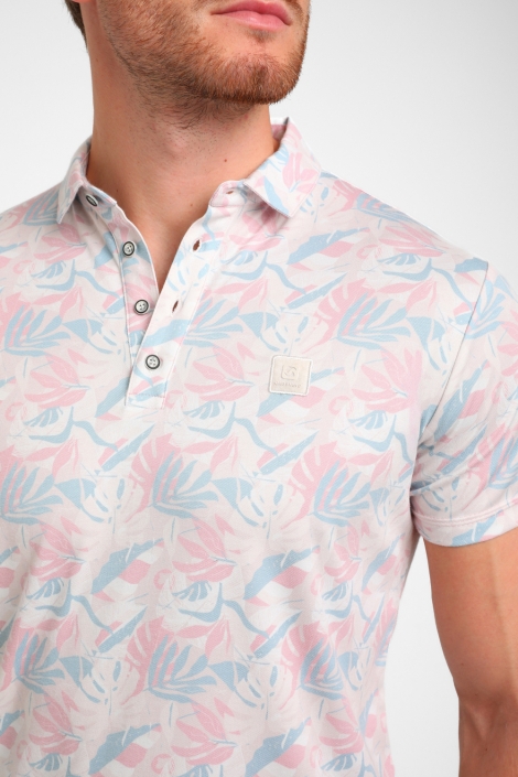 Gabbiano beige heren polo | Close up