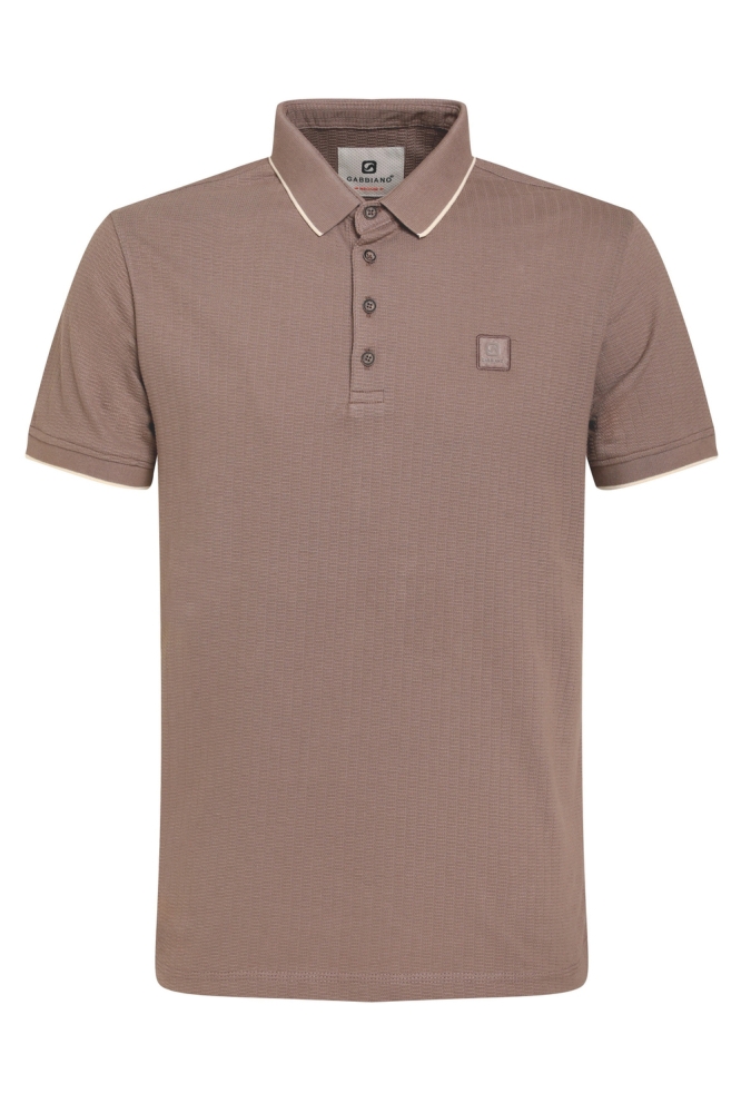 Gabbiano taupe heren polo | Vooraanzicht