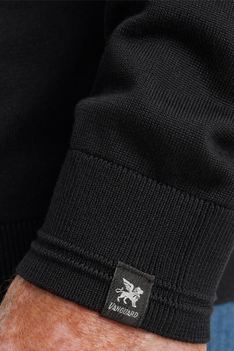 Vanguard zwarte heren polo | Close up
