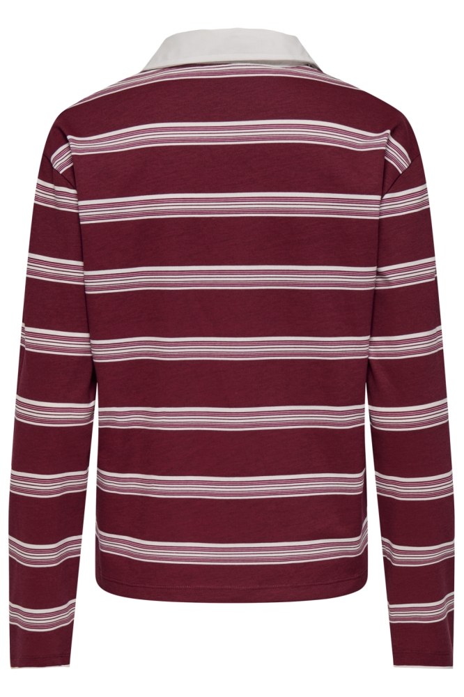 Jacqueline de Yong bordeaux dames t-shirt | Achteraanzicht