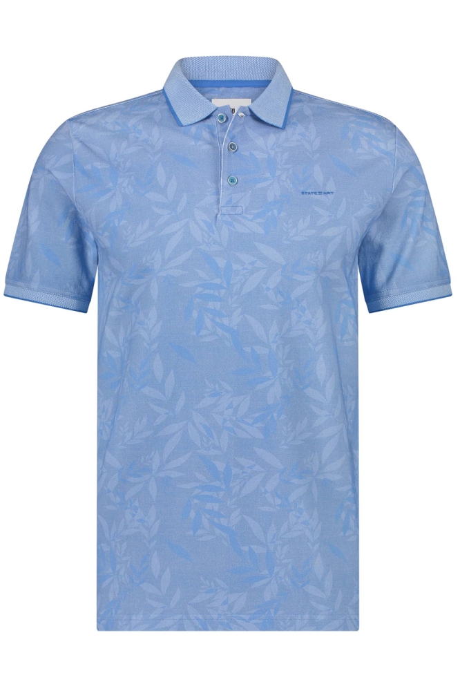 State of Art blauwe heren polo | Vooraanzicht