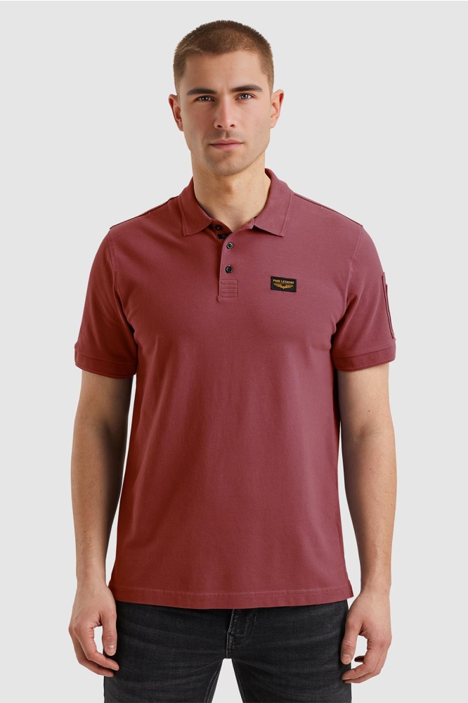 PME legend bordeaux heren polo | Model vooraanzicht
