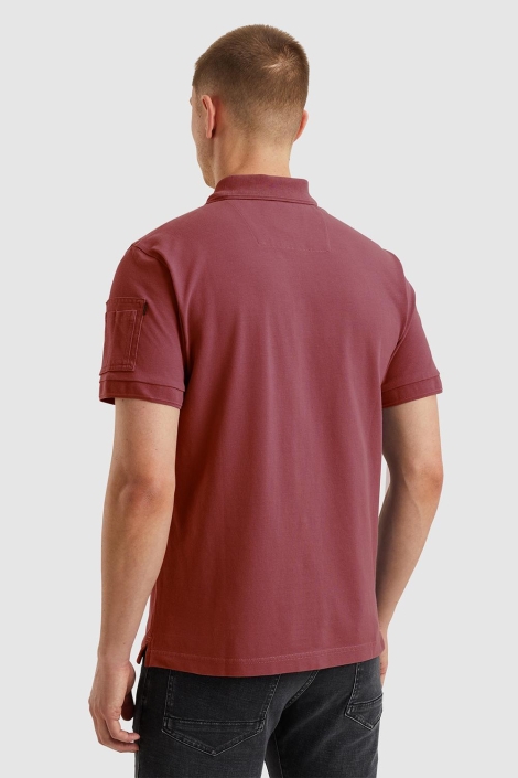 PME legend bordeaux heren polo | Model achteraanzicht