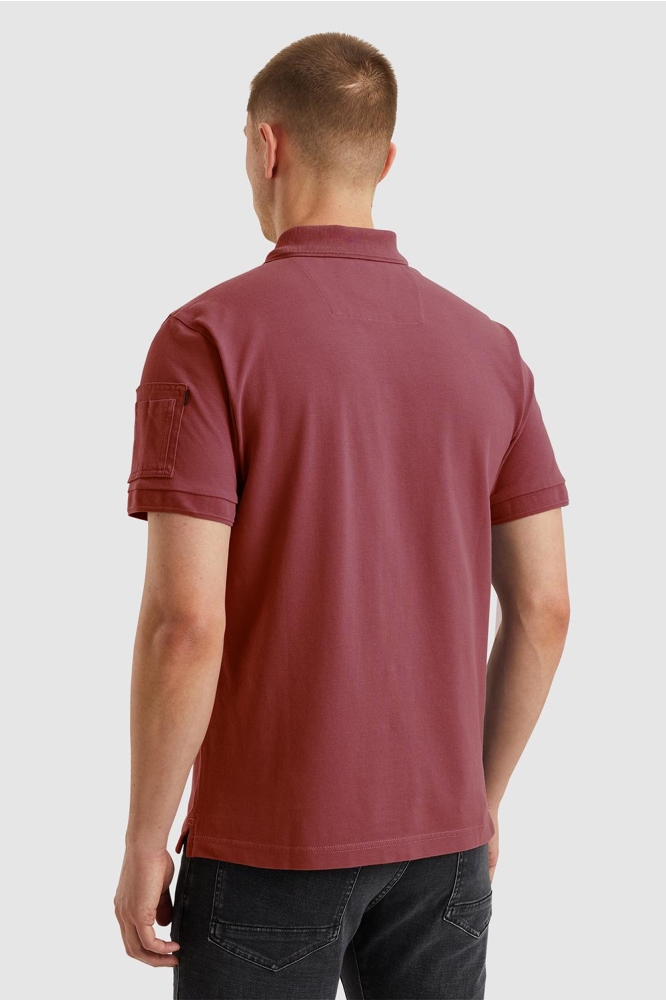 PME legend bordeaux heren polo | Model achteraanzicht