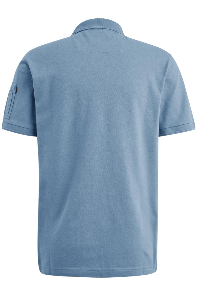 PME legend blauwe heren polo | Achteraanzicht