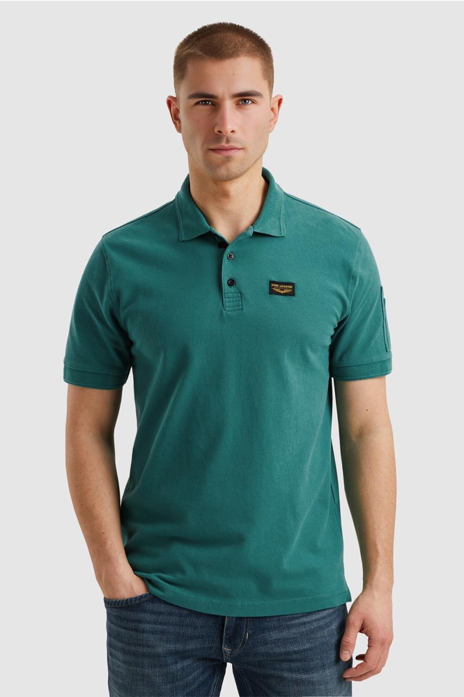 PME legend groene heren polo | Model vooraanzicht