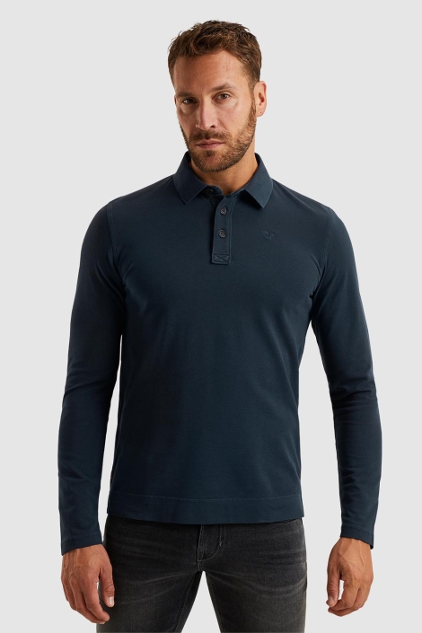 PME legend blauwe heren polo | Model vooraanzicht