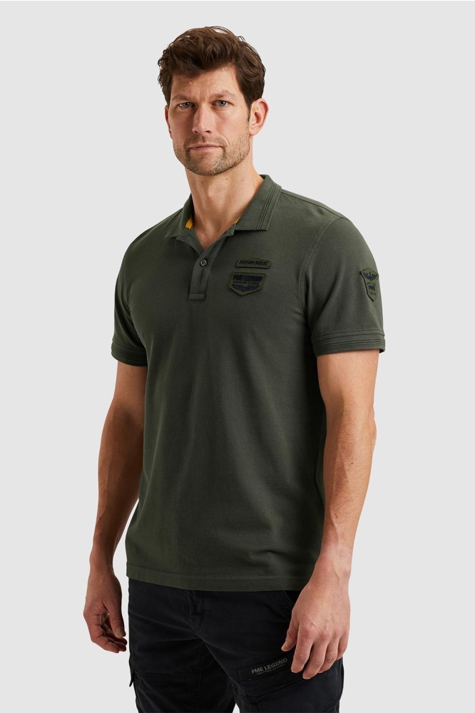PME legend groene heren polo | Model zijaanzicht