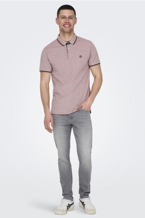 Only & Sons roze heren polo | Model