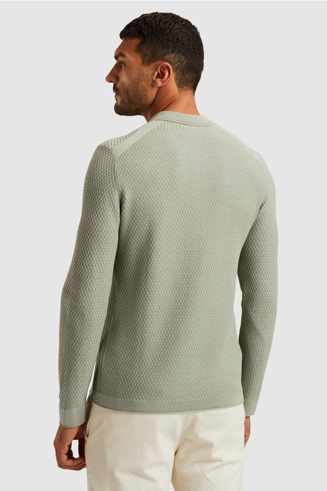 Cast Iron groene heren polo | Model achteraanzicht