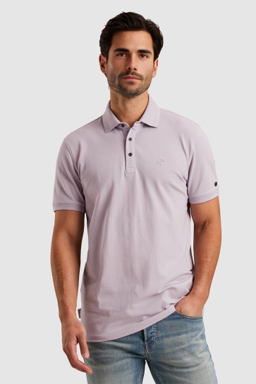 Cast Iron short sleeve polo fine pique essen Paars