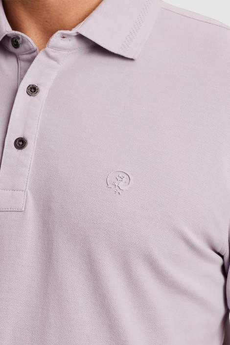Cast Iron paarse heren polo | Close up
