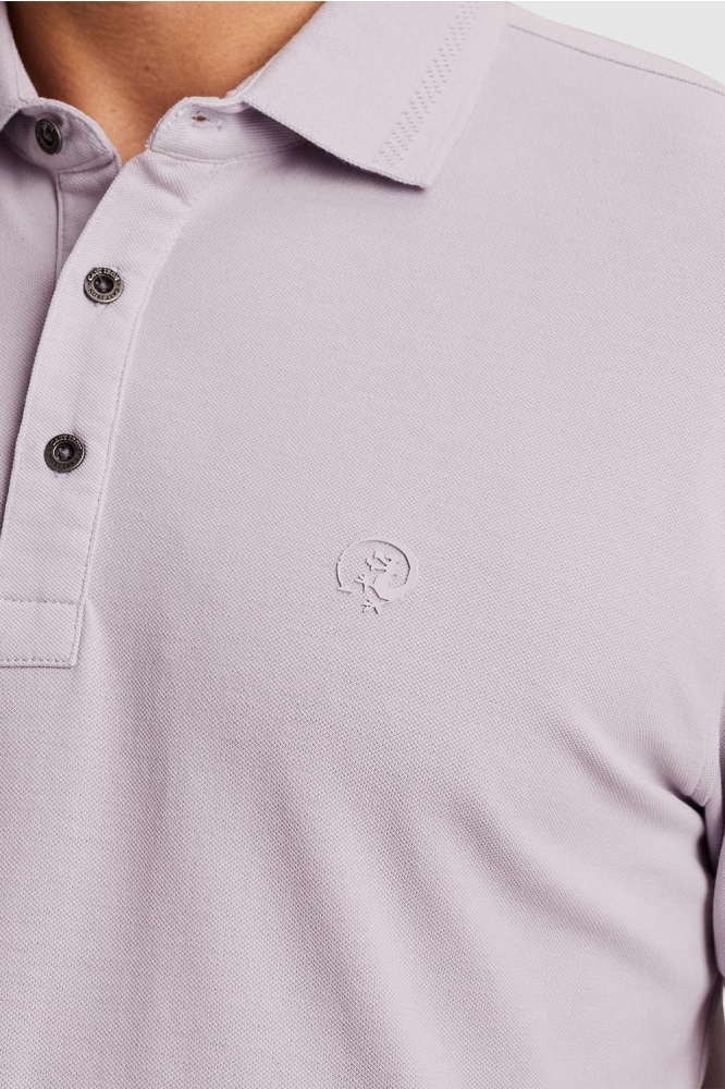 Cast Iron paarse heren polo | Close up