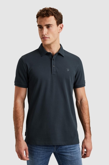 Cast Iron short sleeve polo fine pique essen Blauw