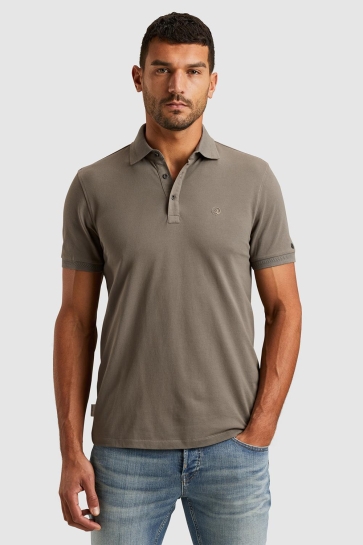 Cast Iron short sleeve polo fine pique essen Groen