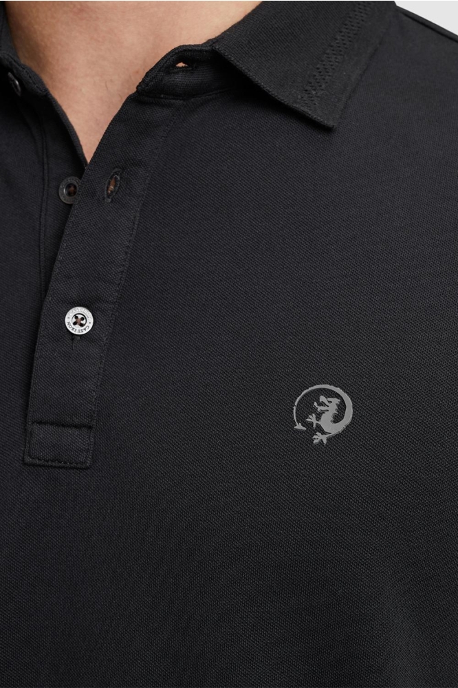 Cast Iron zwarte heren polo | Close up