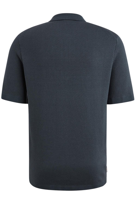 Cast Iron blauwe heren polo | Achteraanzicht