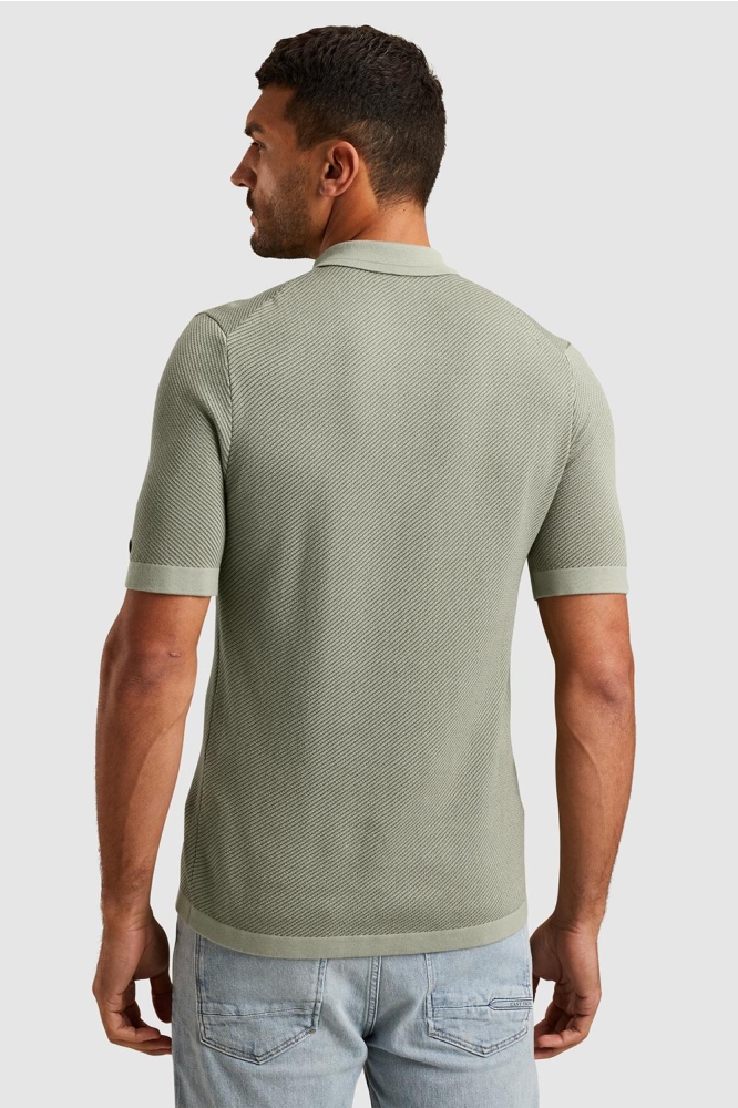 Cast Iron groene heren polo | Model achteraanzicht