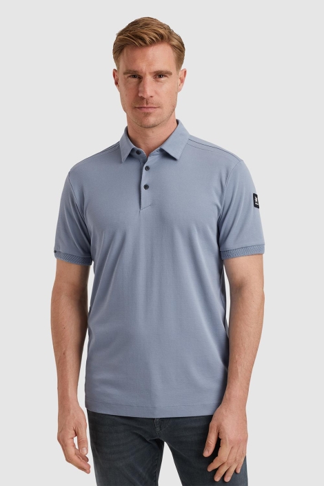 Vanguard blauwe heren polo | Model vooraanzicht