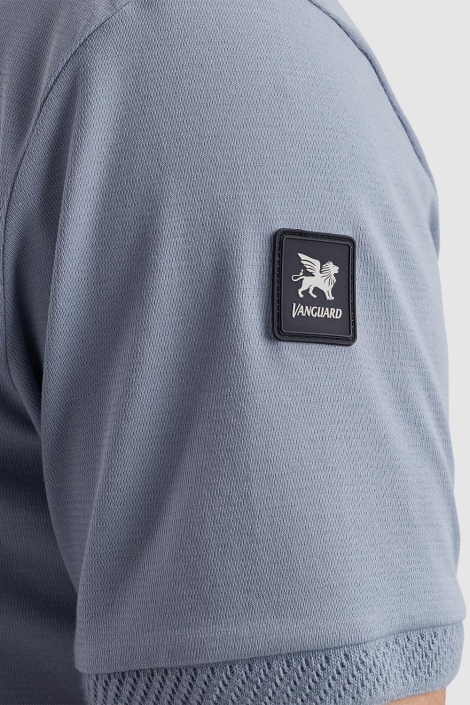 Vanguard blauwe heren polo | Close up