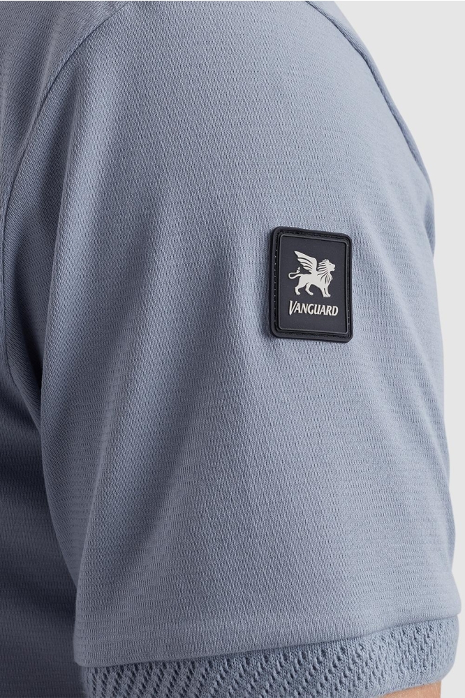 Vanguard blauwe heren polo | Close up