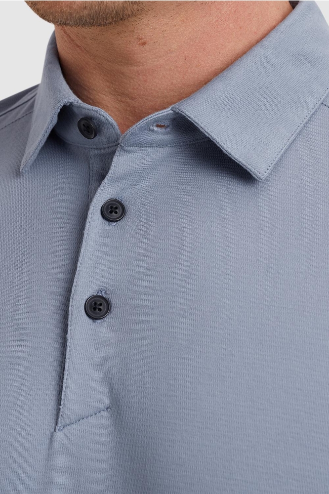 Vanguard blauwe heren polo | Close up