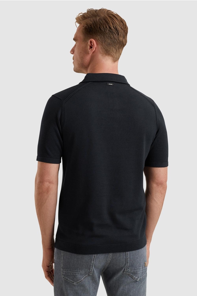 Vanguard blauwe heren polo | Model achteraanzicht