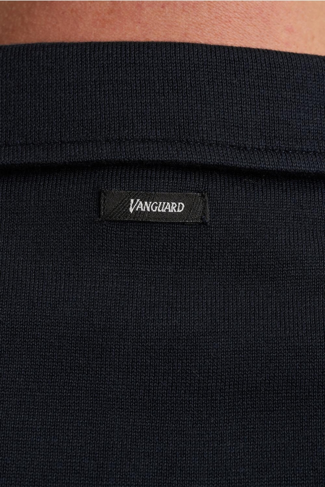 Vanguard blauwe heren polo | Close up