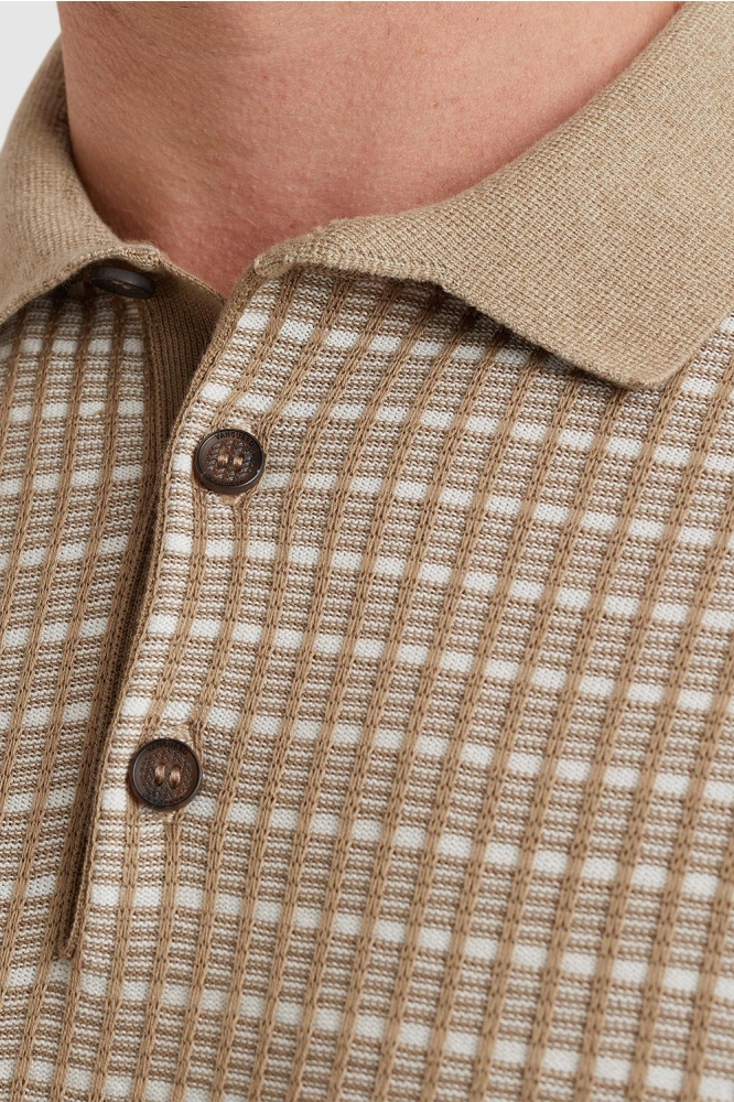 Vanguard camel heren polo | Close up