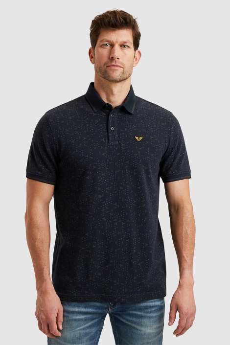 PME legend blauwe heren polo | Model vooraanzicht