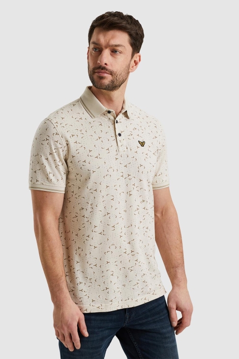 PME legend beige heren polo | Model zijaanzicht