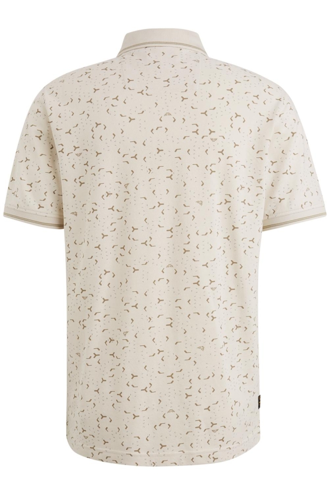 PME legend beige heren polo | Achteraanzicht