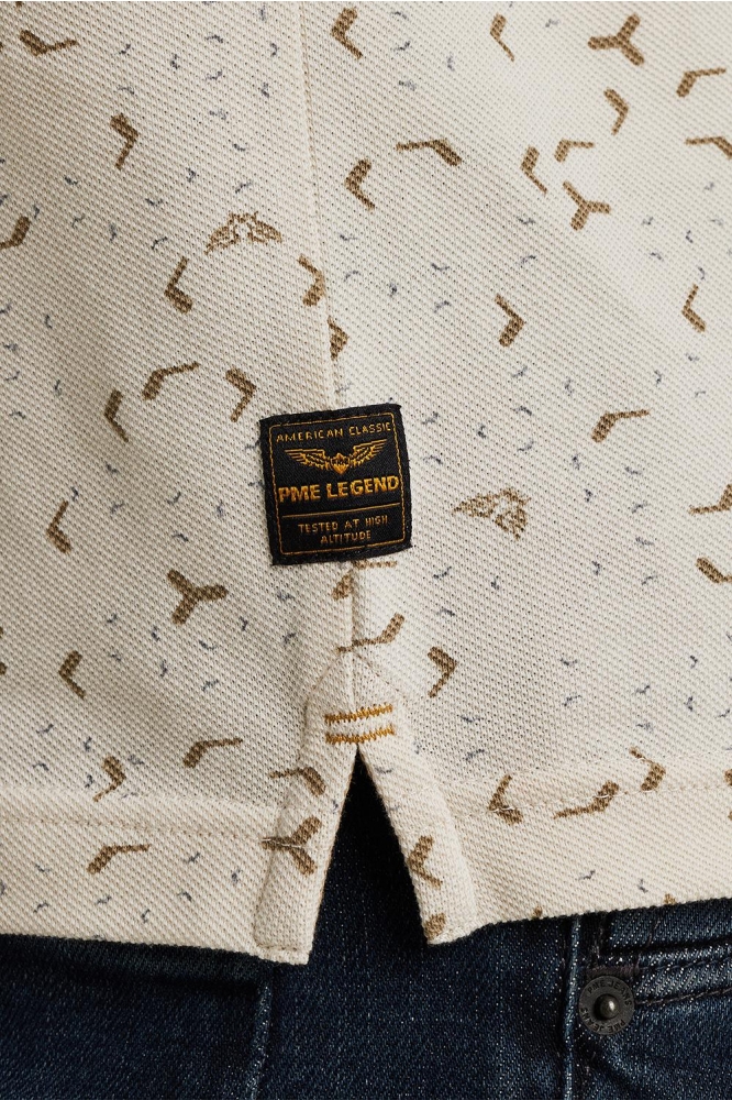 PME legend beige heren polo | Close up