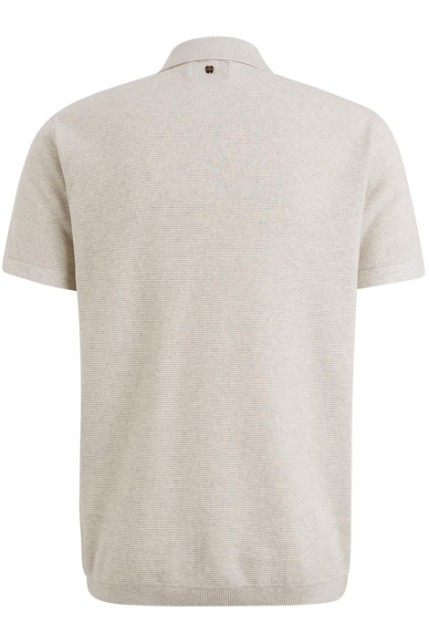 PME legend ecru heren polo | Achteraanzicht