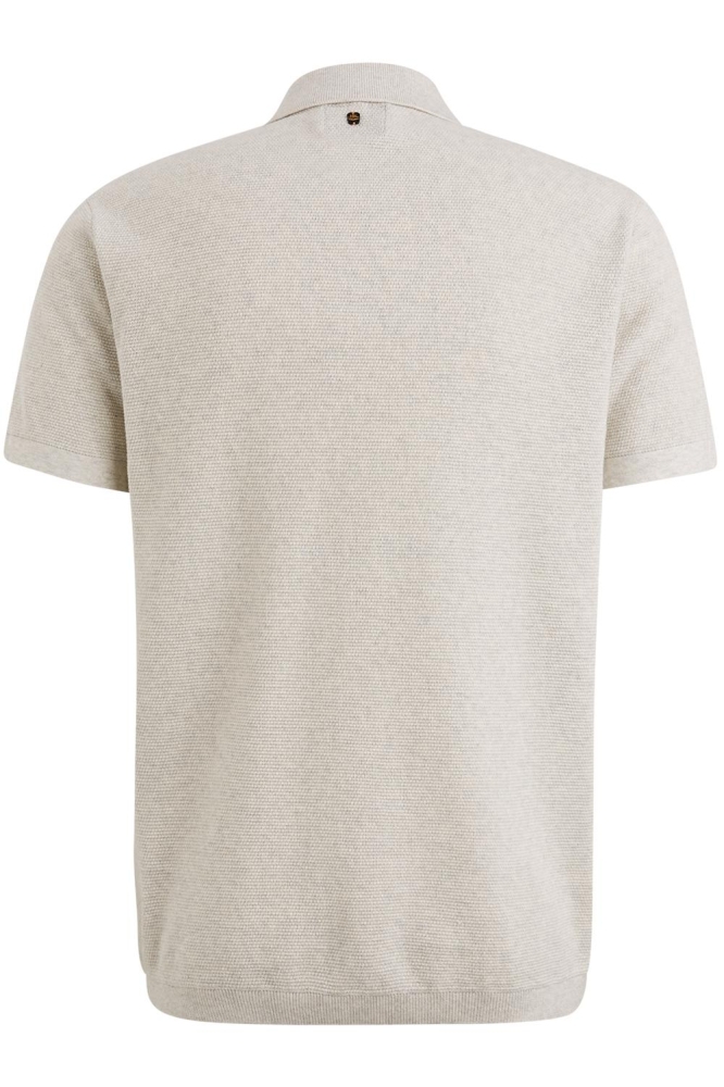 PME legend ecru heren polo | Achteraanzicht